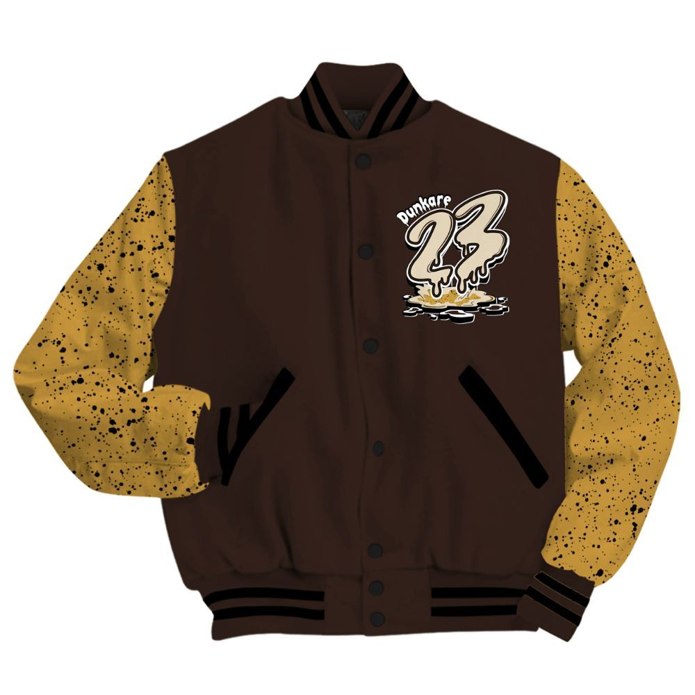 Varsity Jacket To Match 2025 Retro Earth 5s - Custom Name 23 Drip All Over Print