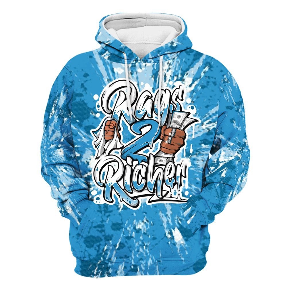Hoodie To Match Powder Blue 9s - Rag 2 Rich Graphic Luxury All Over Print