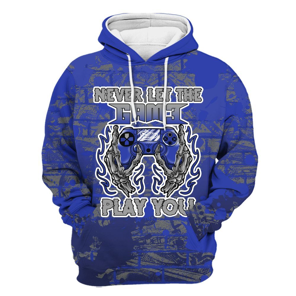 Hoodie To Match Air Max Plus Black Racer Blue - PlayGame Skull Brick All Over Print