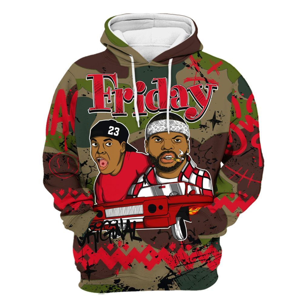 Hoodie To Match Air Max 90 Duck Camo Red - Friday Sneaker Crayon All Over Print