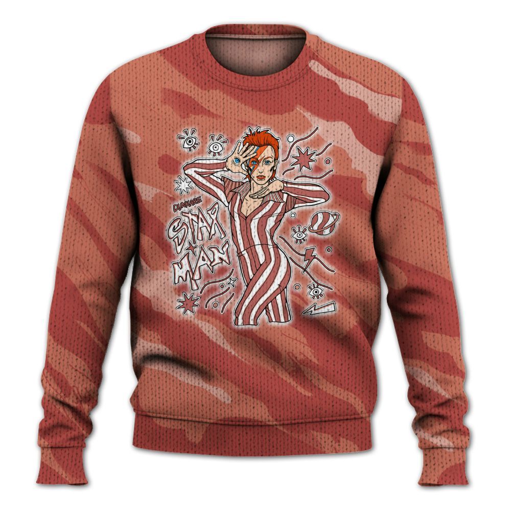 Knitted Sweater To Match Dune Red 13s - Starmans Graphics Colored