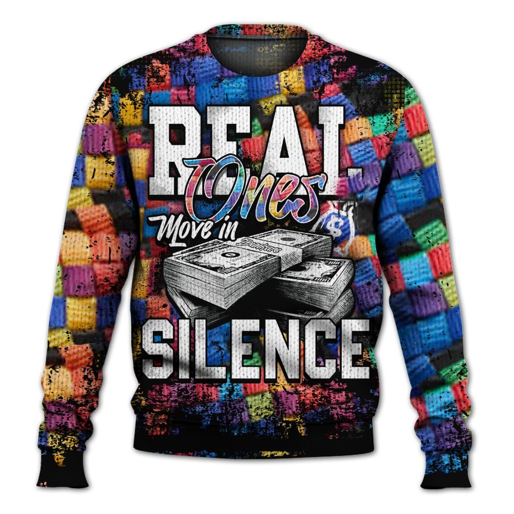 Knitted Sweater To Match Air Rainbow Weave - Move In Silence Money Street Retro