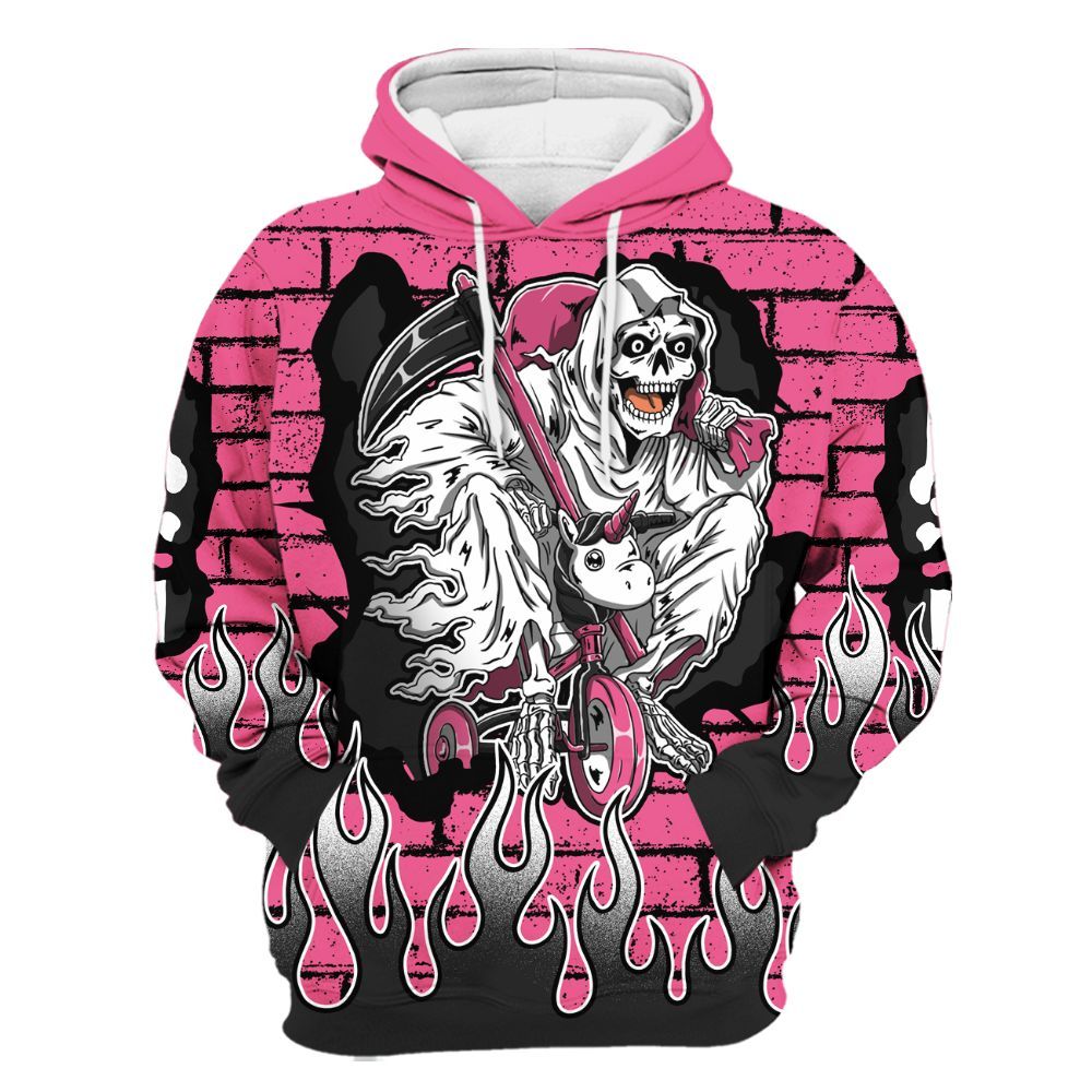 Hoodie To Match Air Max SNDR Hyper Pink - Self Make Skeleton Crashed All Over Print