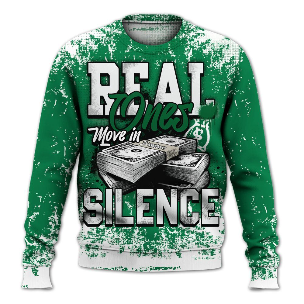 Sweatshirt To Match Lucky Green 2s - Move In Silence Money Street Retro All Over Print