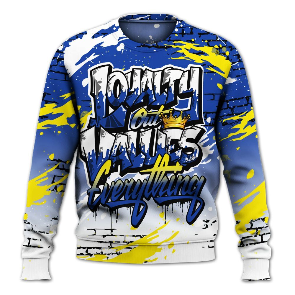 Sweatshirt To Match Laney 14s - Values Of Loyalty Drip All Over Print