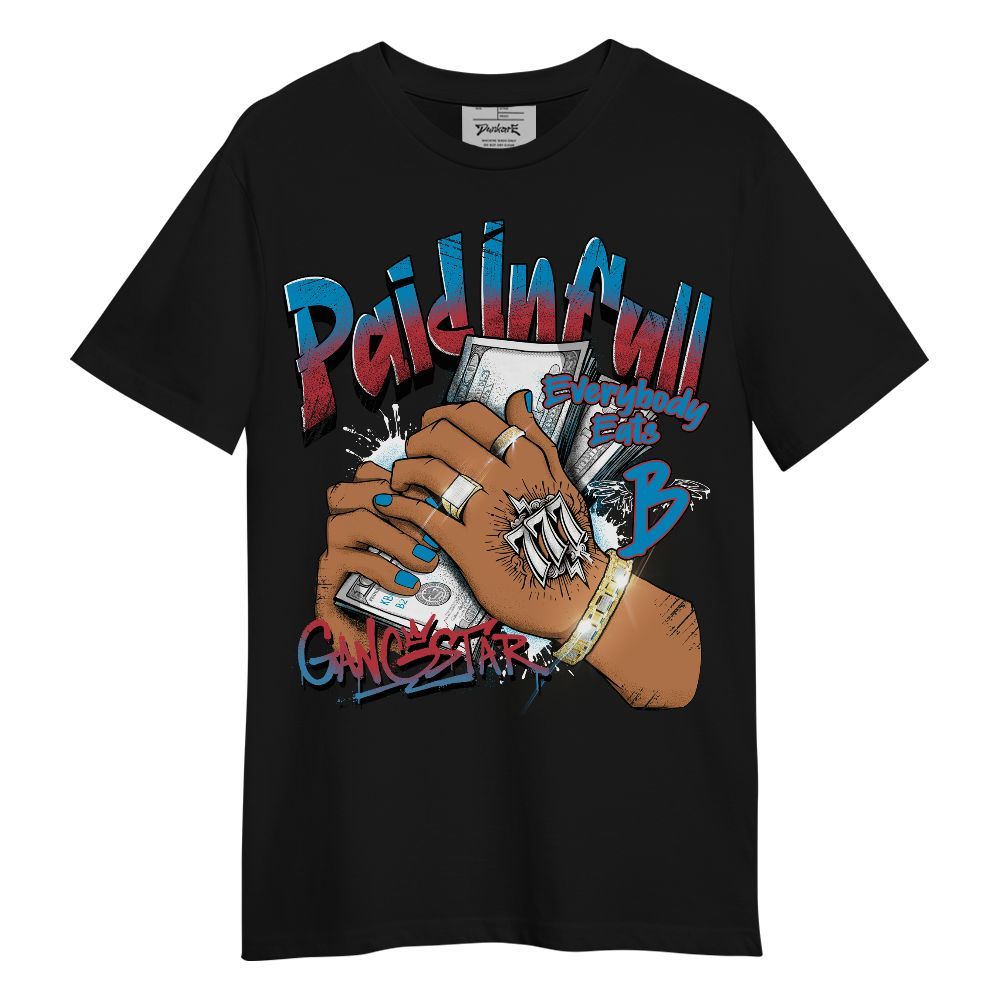 Shirt To Match High OG University Red Dark Powder Blue 1s - Lucky Money Paid In Full Graphic