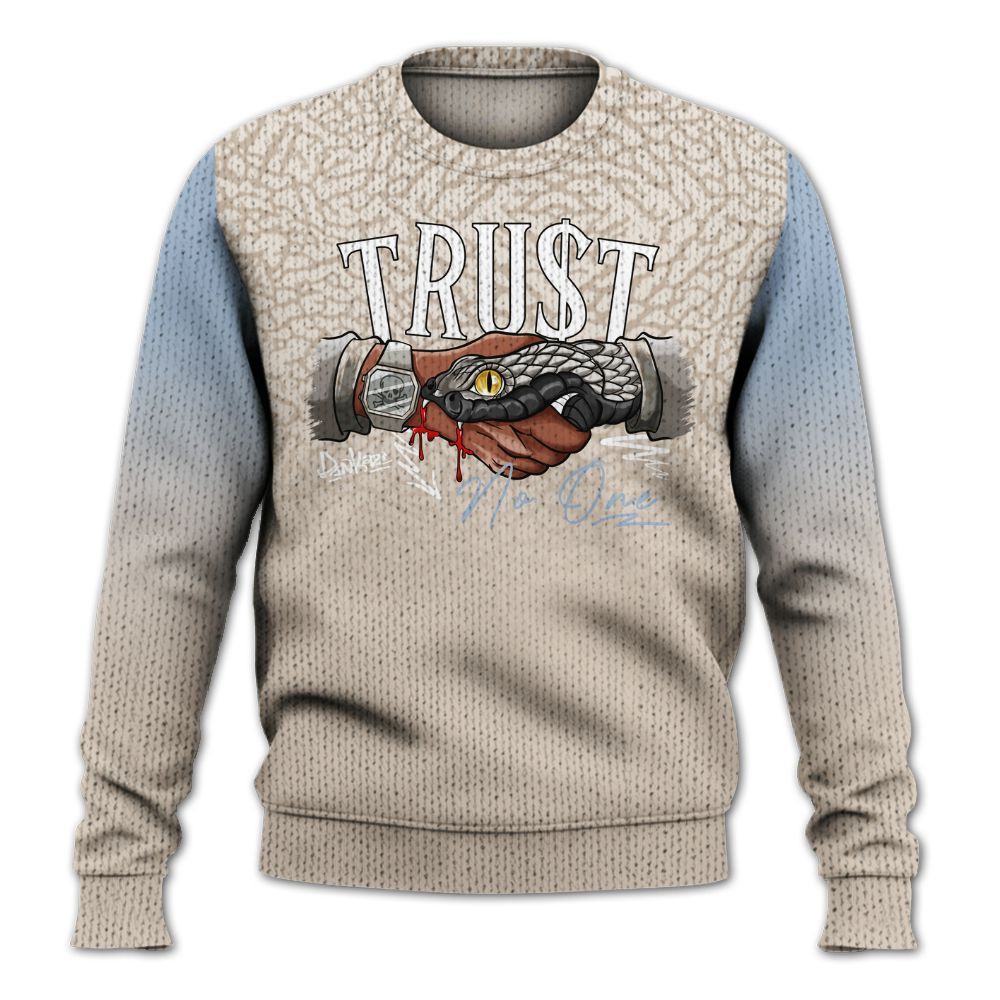 Sweater To Match Desert Sand 3s - Snake Trust No One Drip Graphic