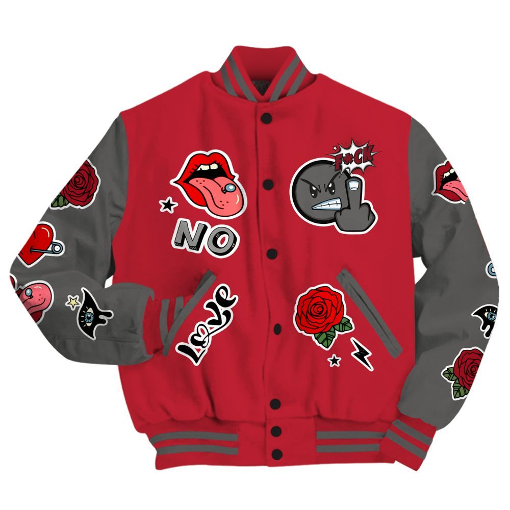 Varsity Jacket To Match Red Flint 13s - FK Around Find Out All Over Print