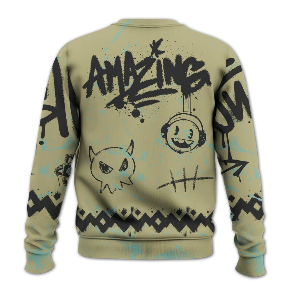 Sweatshirt To Match Dunk Low Suede Olive Aura - Friday Sneaker Crayon All Over Print