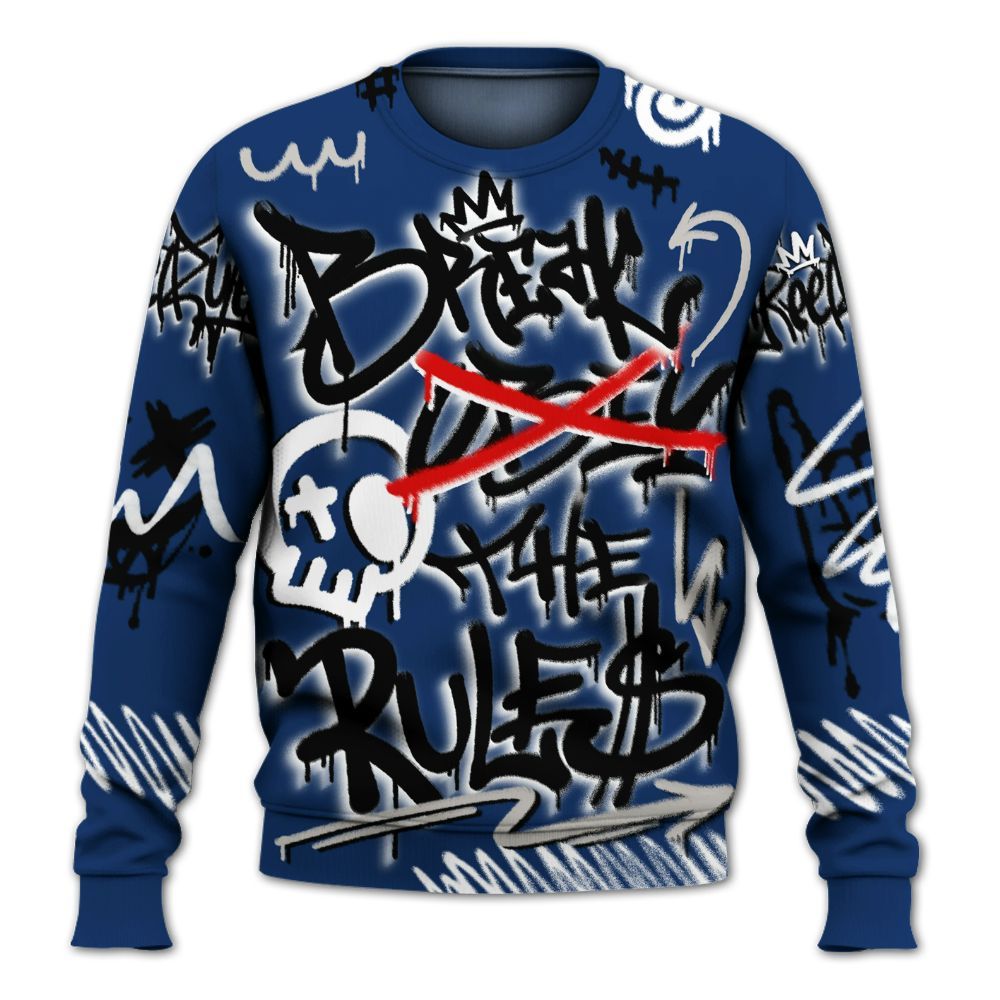 Sweatshirt To Match High OG Deep Royal Blue 1s - Break Rules Streetwear All Over Print