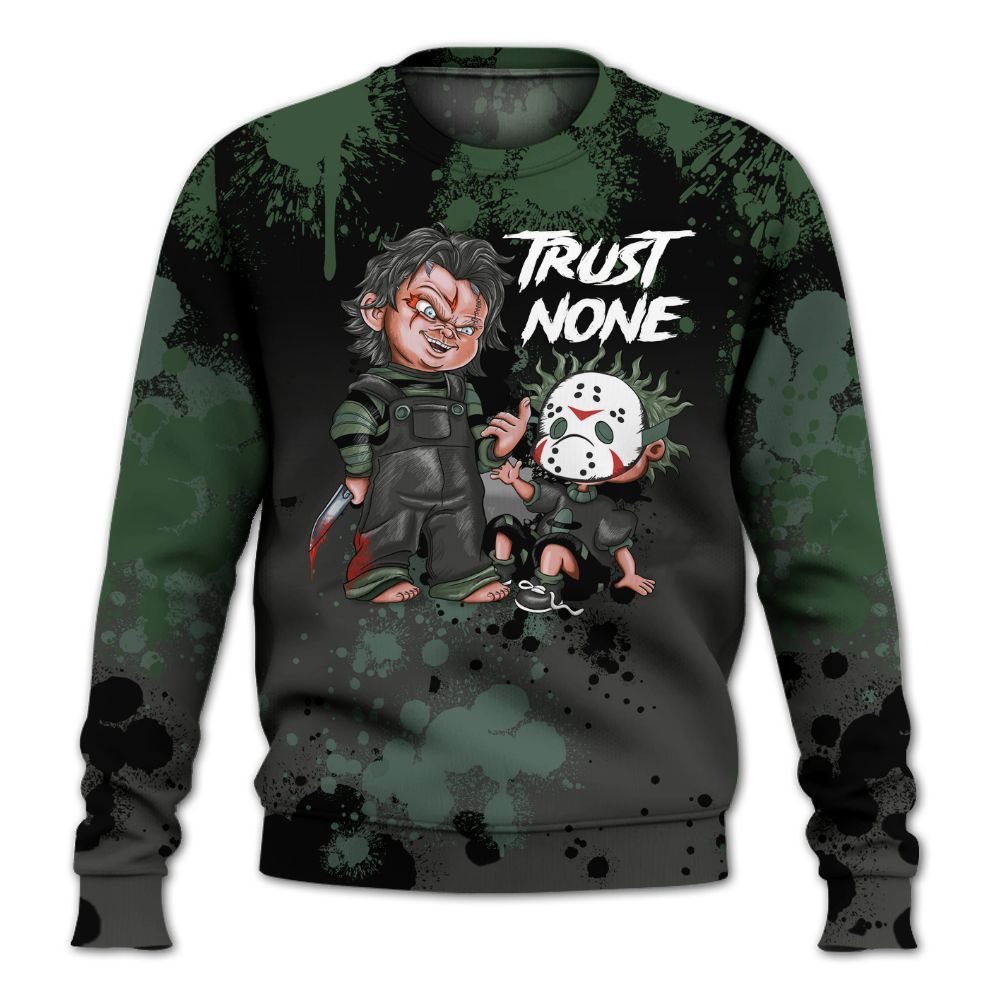 Sweatshirt To Match Dunk Low Skateboards Black - Trust No One Scary All Over Print