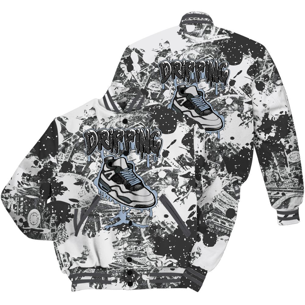 Varsity Jacket To Match Reverse Black White 6s Shirt - Dripping Shoe 4S Graphic Street Art All Over Print