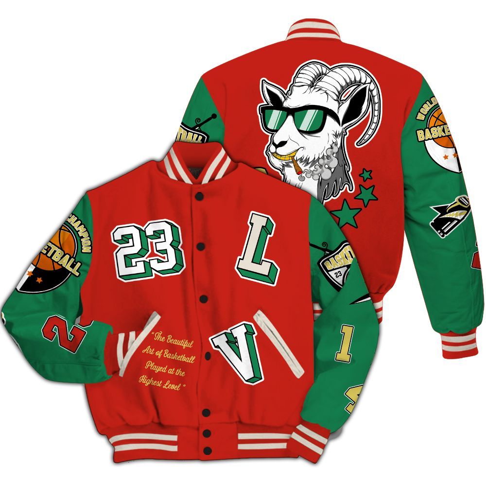 Varsity Jacket To Match Retro El Vuelo 3s - The GOAT Got Em All Over Print