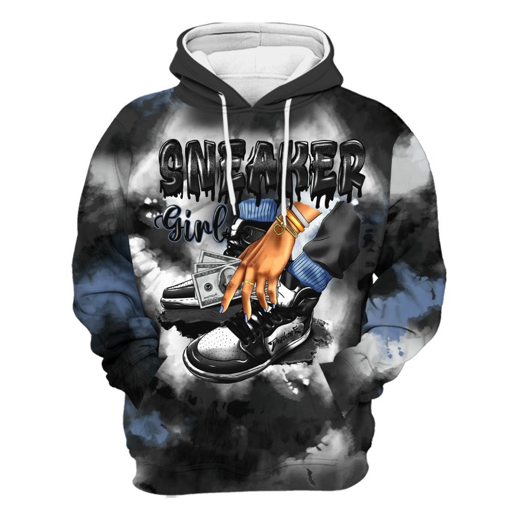 Hoodie To Match Mid Space Jam 1s - SNEAKER Girl Money Drip Tie Dye All Over Print