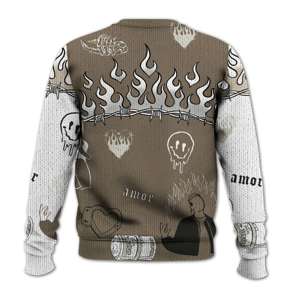 Knitted Sweater To Match Low OG Dark Mocha 1s - Snake Trust No One