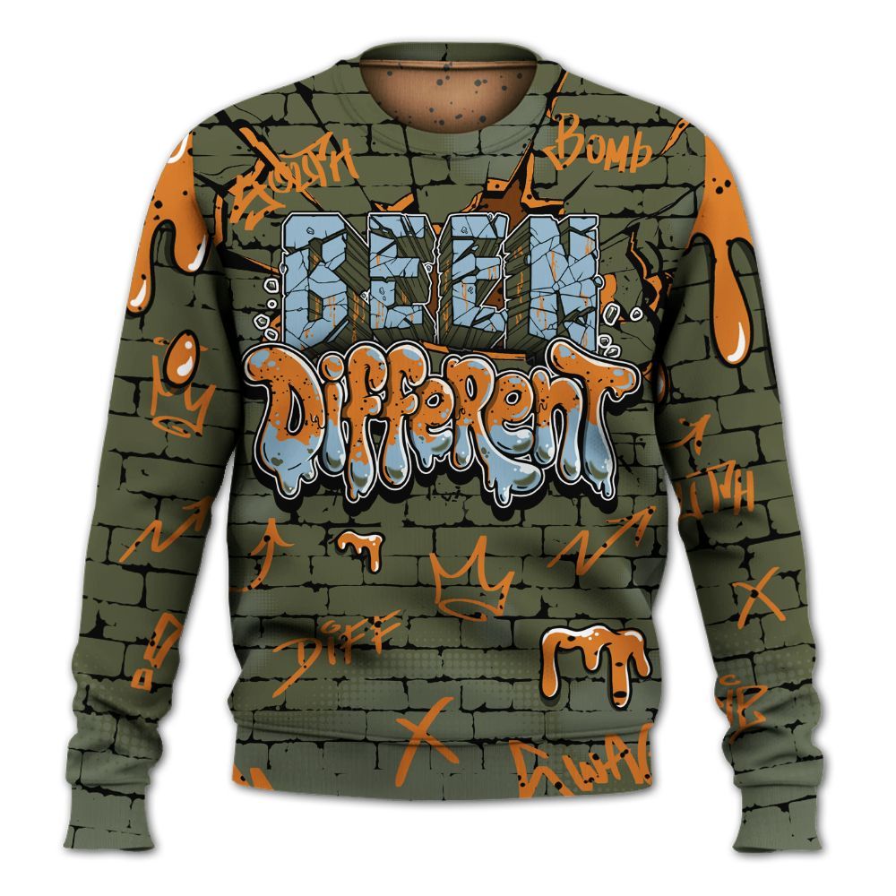 Sweatshirt To Match Olive 5s - Been Different Drippin Streetwear All Over Print