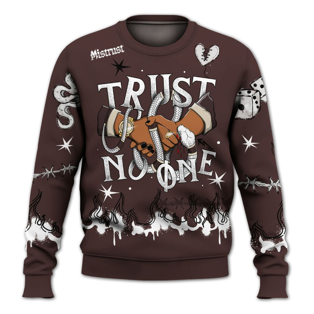 Sweatshirt To Match Burgundy Crush 3s - Trust No One Snake-Bite Doodle Crayon All Over Print
