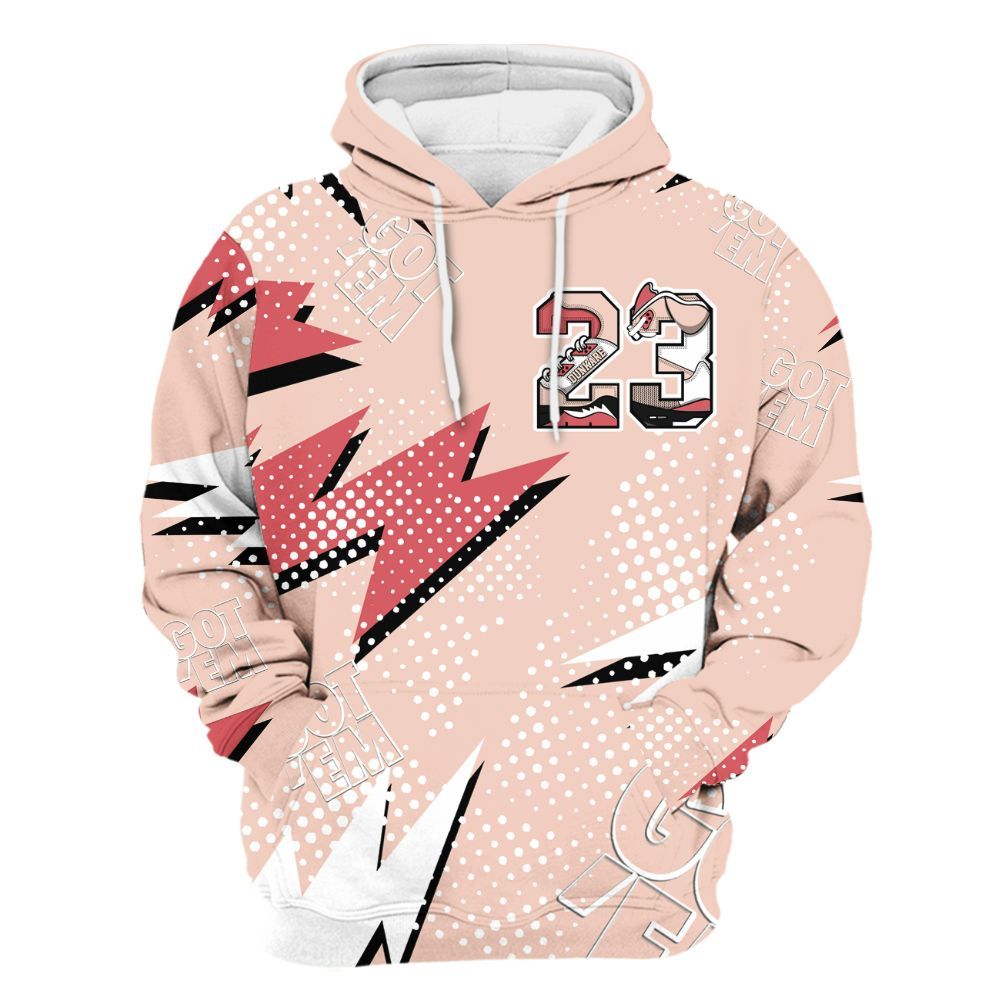 Hoodie To Match Washed Coral 2s Shirt, Custom Name Number 23 5s All Over Print