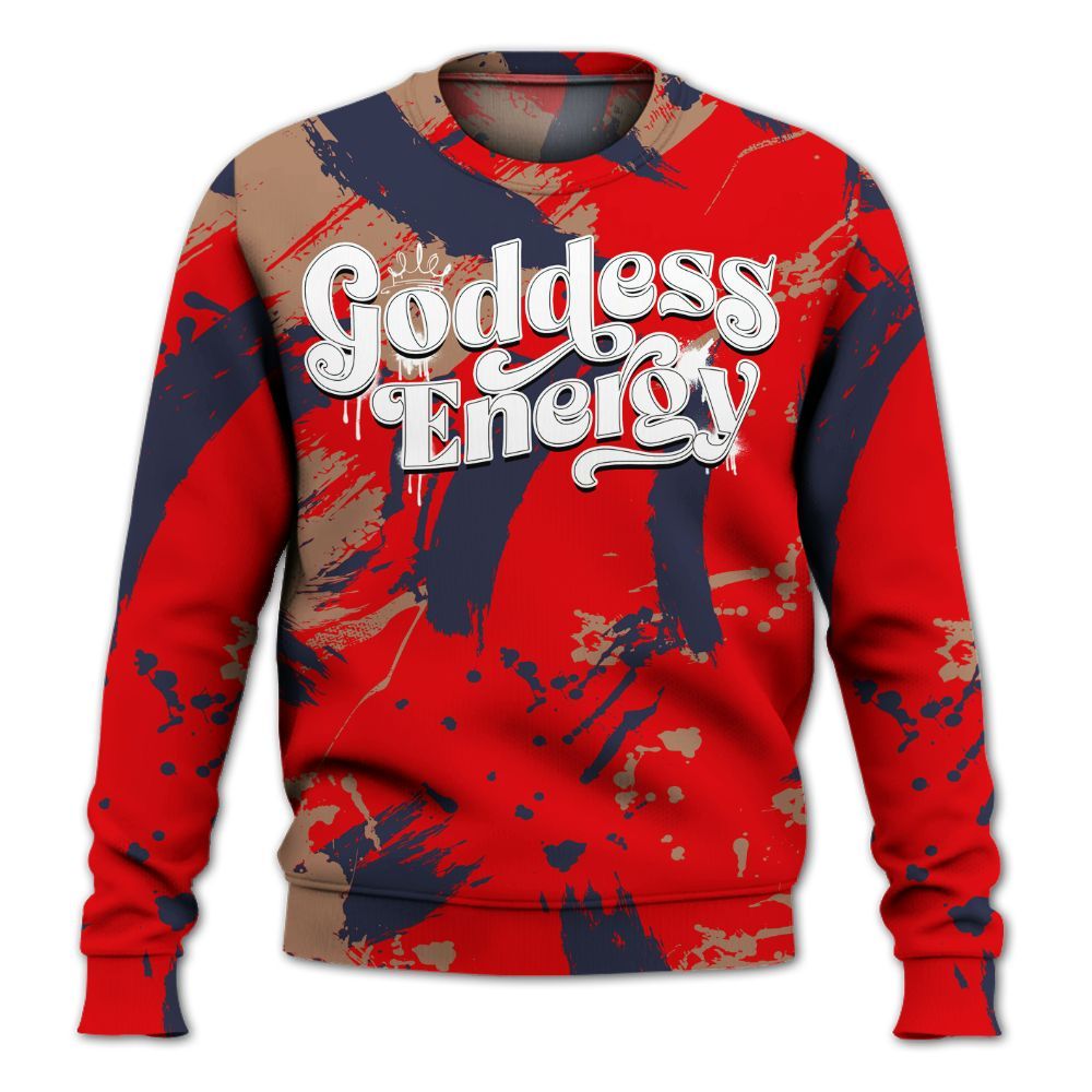 Sweatshirt To Match Low OG Howard Bison 1s - Goddess Energy Retro All Over Print