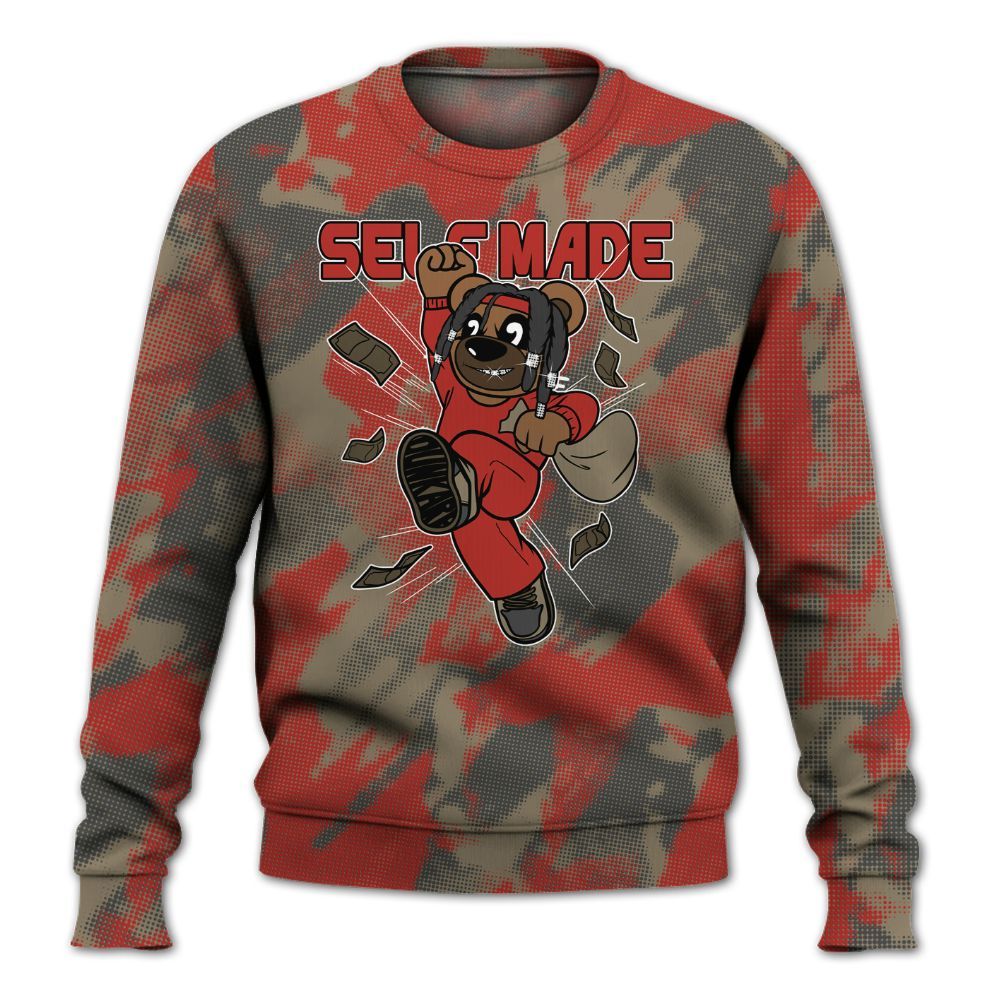 Sweatshirt To Match Olive 9s - Autonomous Bear Abstract Halftone All Over Print