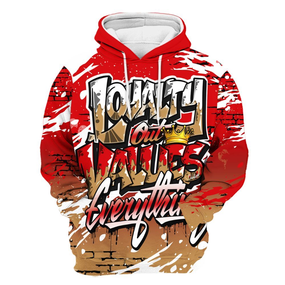 Hoodie To Match Kobe 5 Red Year Of The Mamba - Values Of Loyalty Drip All Over Print