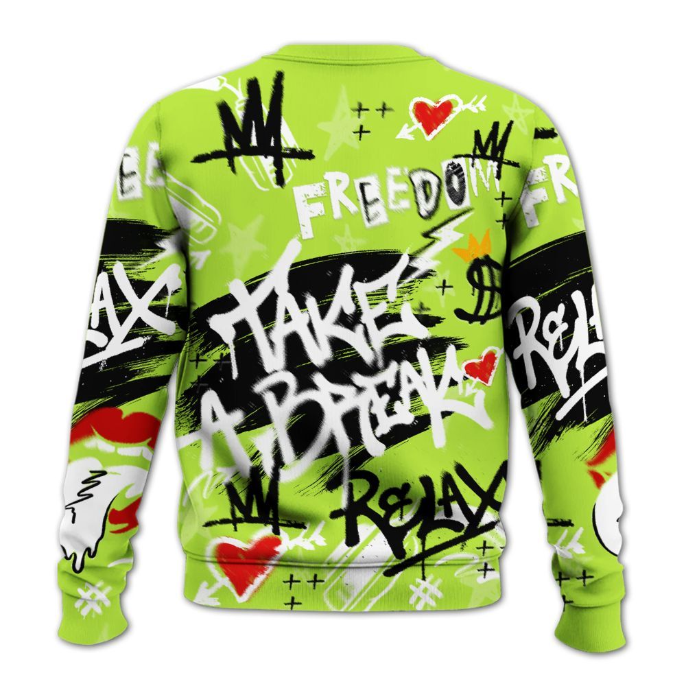 Sweatshirt To Match Air Force 1 Low Dance Volt - Take Break Freedom Graffiti Streetwear All Over Print