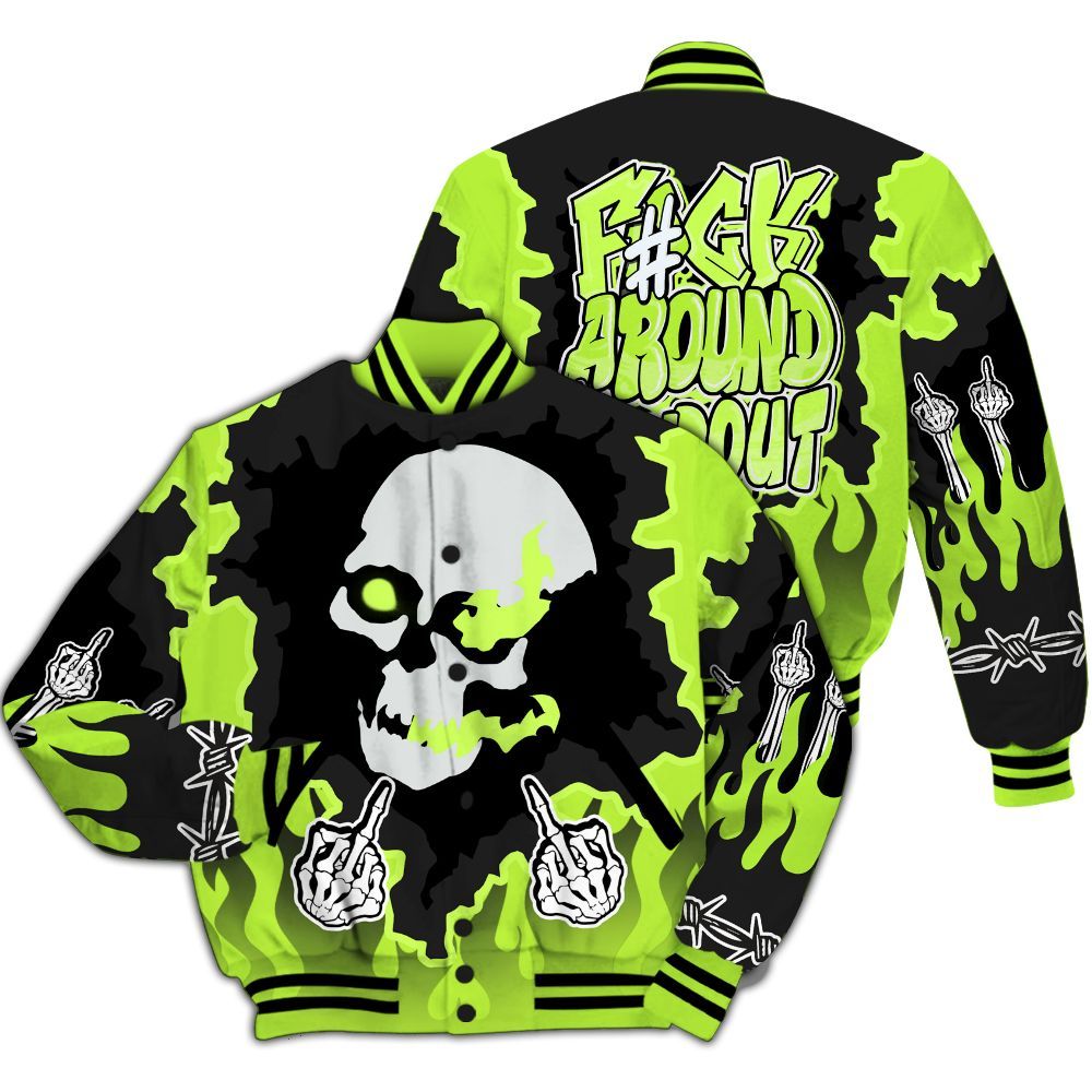 Varsity Jacket To Match Air Force 1 Low Dance Volt - F Around Find Out Graphic Trapped All Over Print