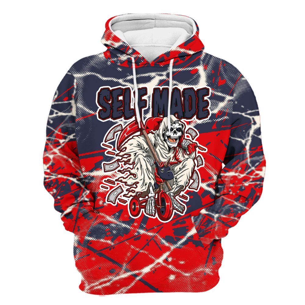 Hoodie To Match Low OG Howard University 1s - Self Make Skeleton Profound All Over Print
