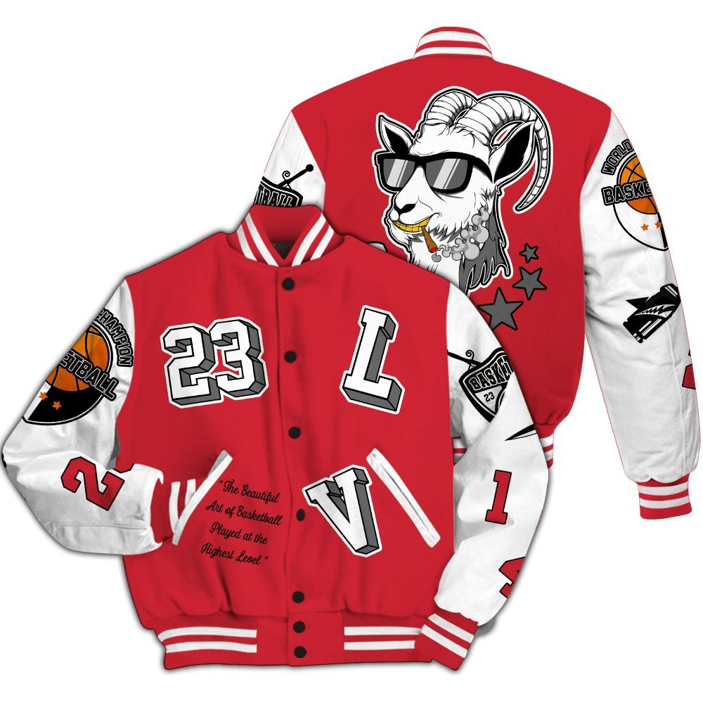 Varsity Jacket To Match Bunny 2025 8s - The GOAT Got Em All Over Print