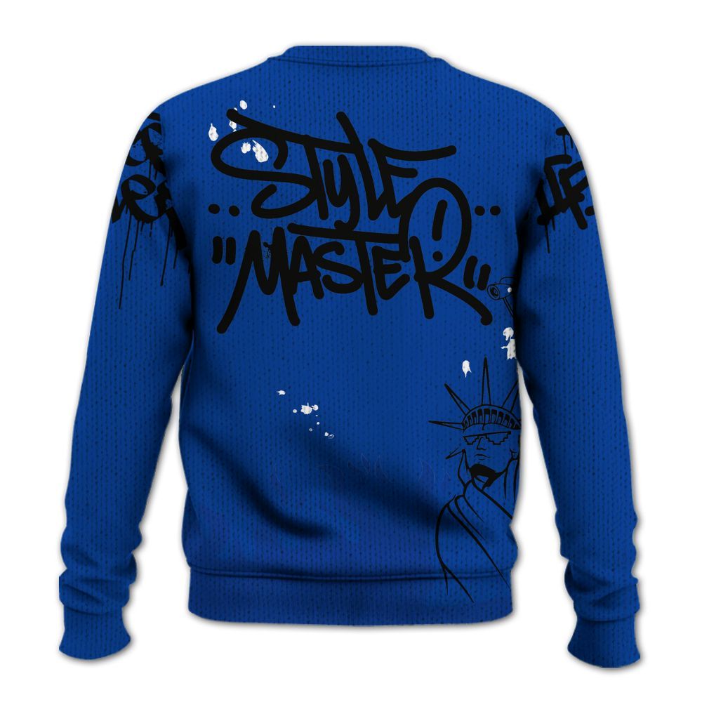 Knitted Sweater To Match Hyper Royal 12s - Graphic Fck Around Find Out