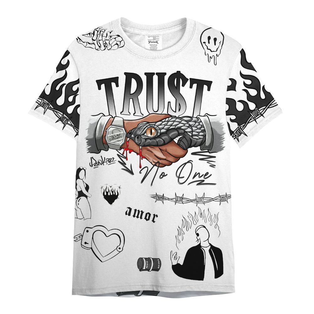 Shirt To Match Low Black Pack 14s - Snake Trust No One All Over Print