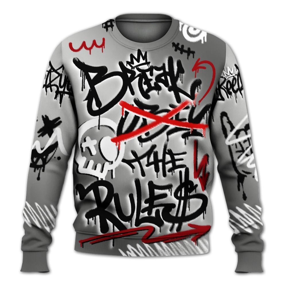 Sweatshirt To Match Metallic Silver 14s - Break Rules Streetwear All Over Print