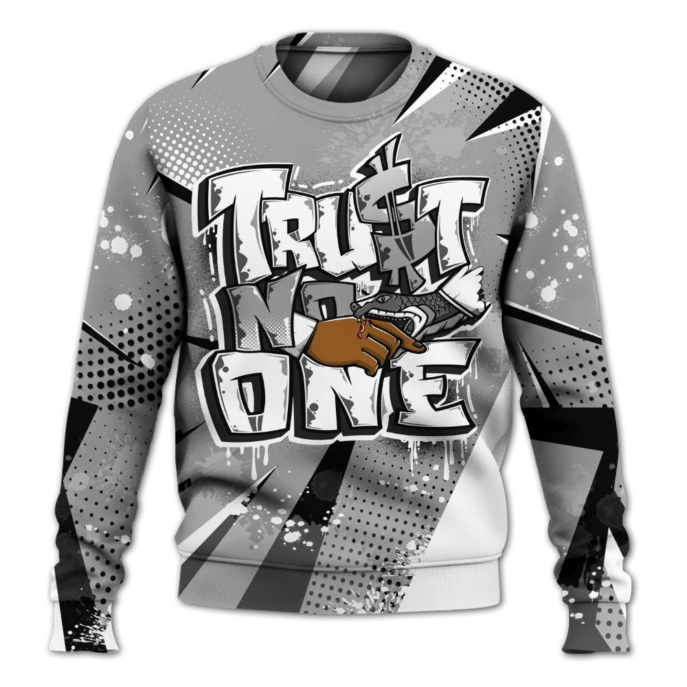 Sweatshirt To Match Retro Stealth 12s - Poly Trust No One Dripping All Over Print