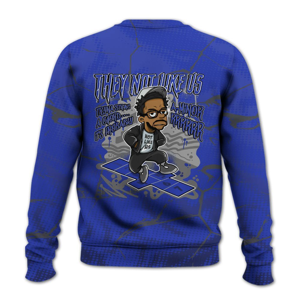 Sweatshirt To Match Air Max Plus Black Racer Blue - Hopscotch Dislike Us Graphic Crack All Over Print