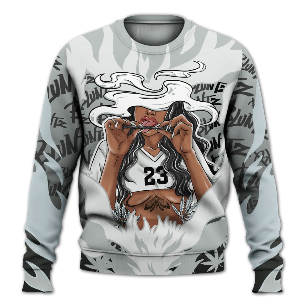 Sweatshirt To Match Black Wolf Grey 12s - Bluntz Burnz Graphics All Over Print