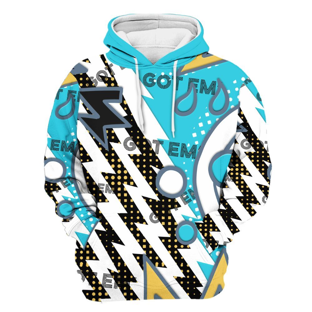 Hoodie To Match Retro Gamma Blue 11s - Retro Vintage 90s All Over Print