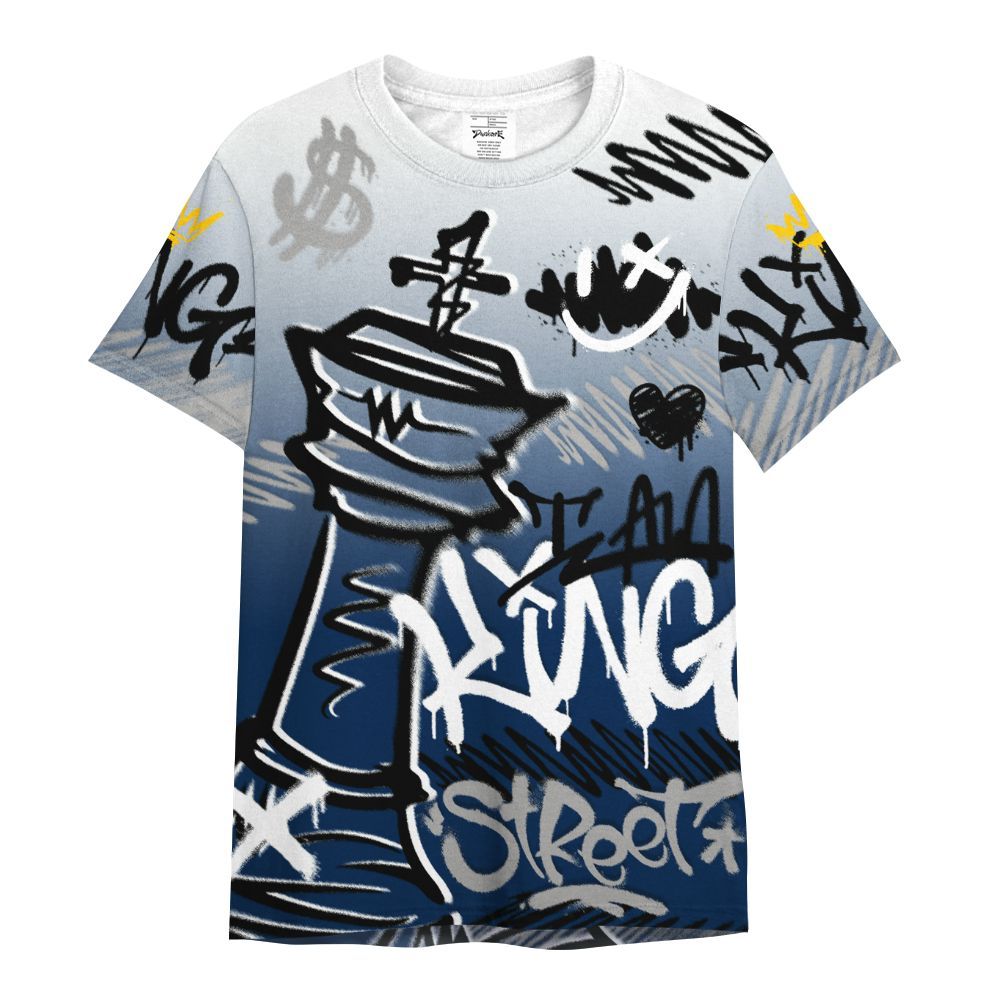 Shirt To Match SB White Navy 4s - Street King Chess Streetwear All Over Print