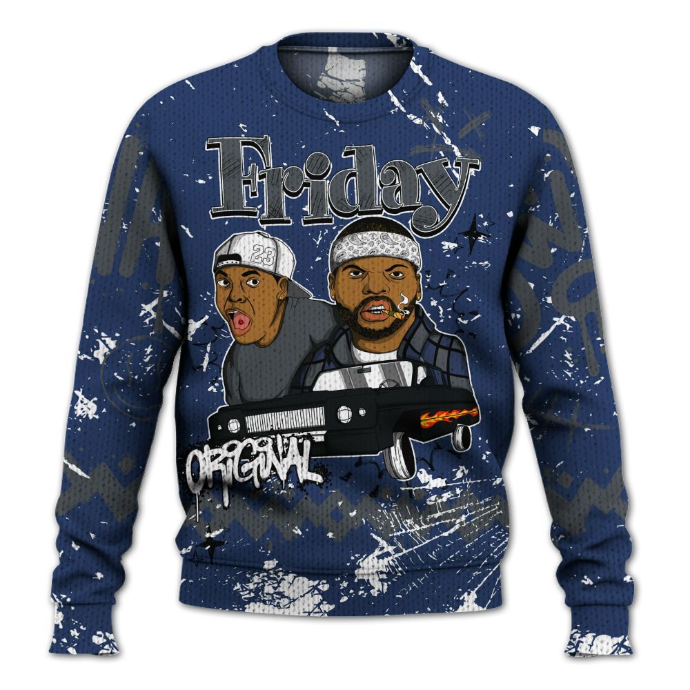 Knitted Sweater To Match Retro Flint 13s - Friday Sneaker Crayon