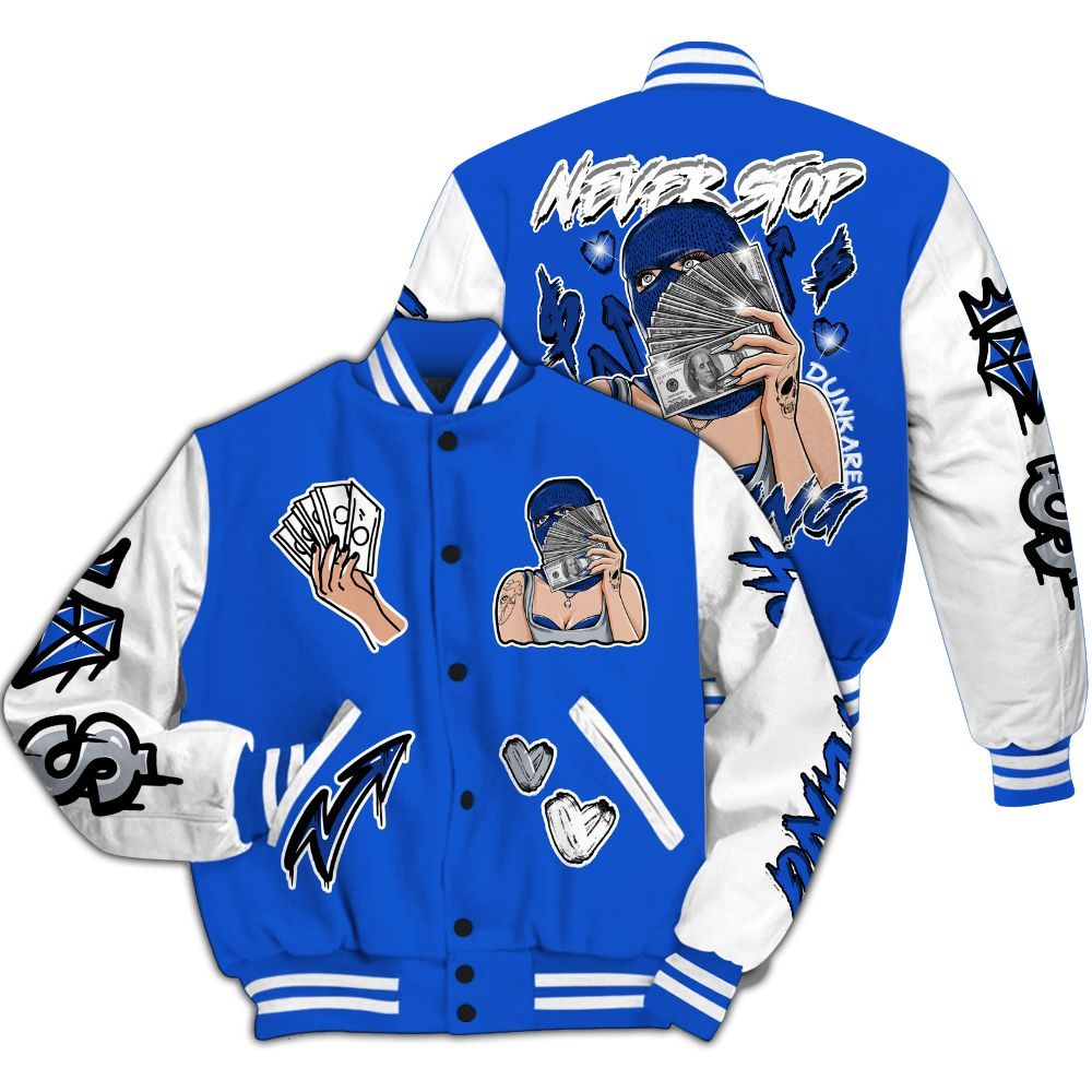 Varsity Jacket To Match Air Foamposite One Royal - Hustling Unique All Over Print