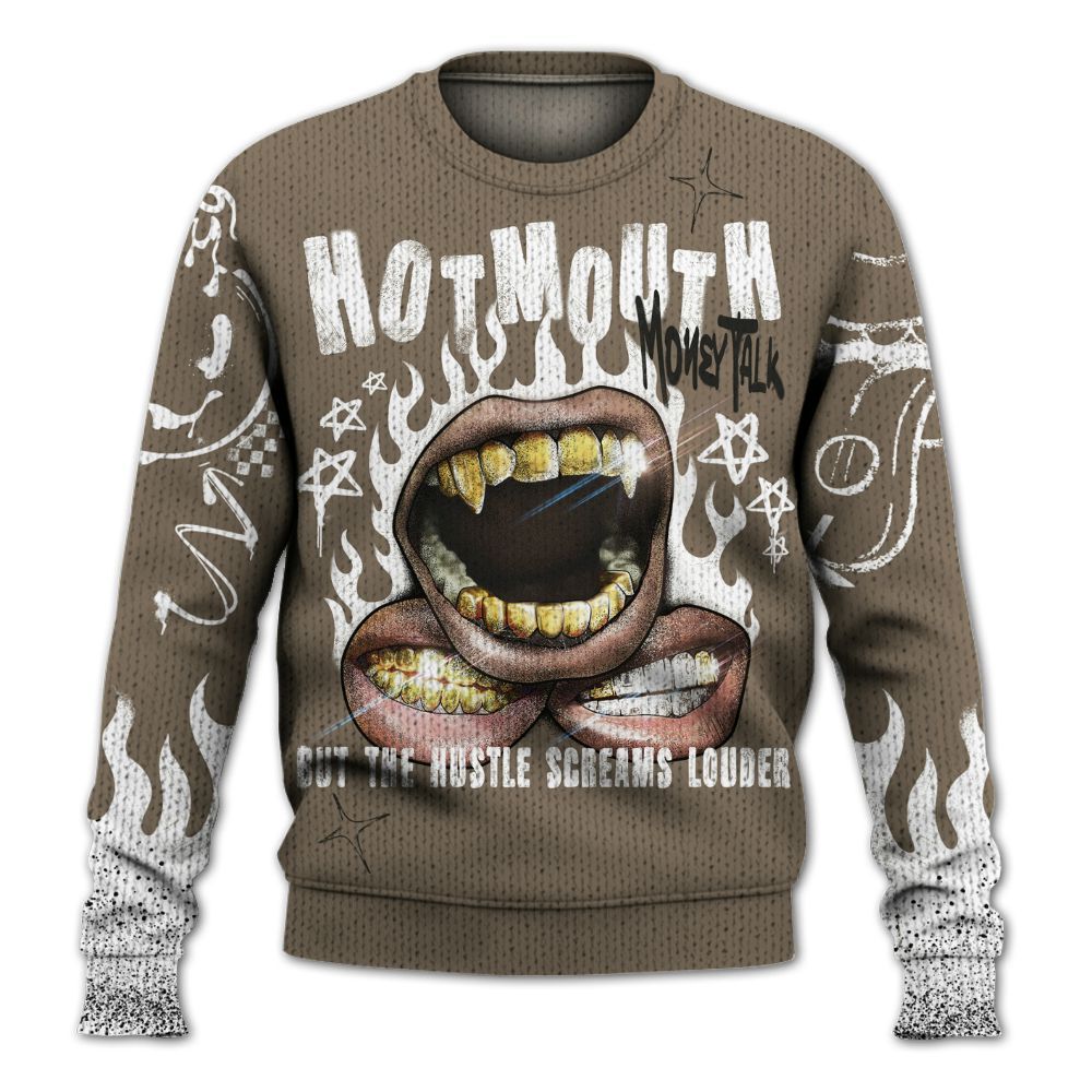 Knitted Sweater To Match Low OG Dark Mocha 1s - Mouth Burning Street Style