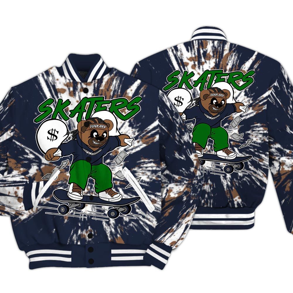 Varsity Jacket To Match Midnight Navy 13s - Skaters Bear Luxury Varsity Jacket Unisex