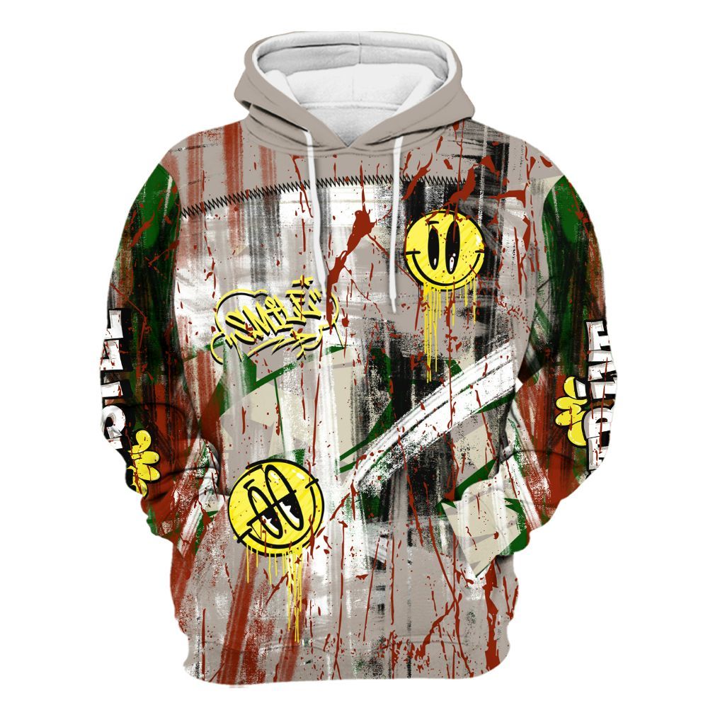 Hoodie To Match El Grito 5s - Money Skull Smile Fire All Over Print