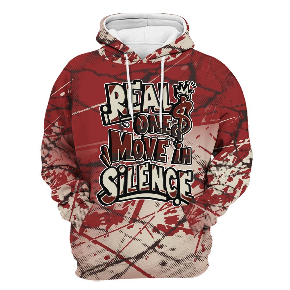 Hoodie To Match High 85 Bred 1s - Ones Move In Silence Graphic All Over Print