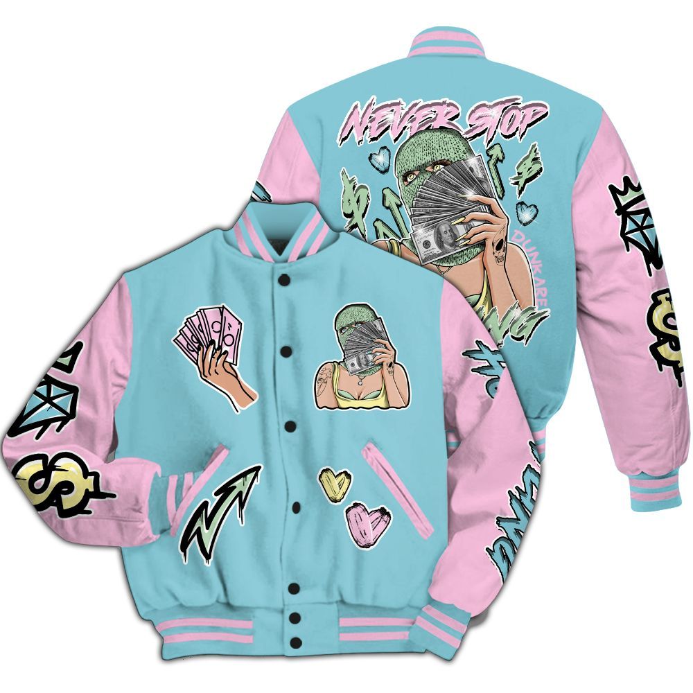 Varsity Jacket To Match SB Dunk Low Visty - Hustling Unique All Over Print