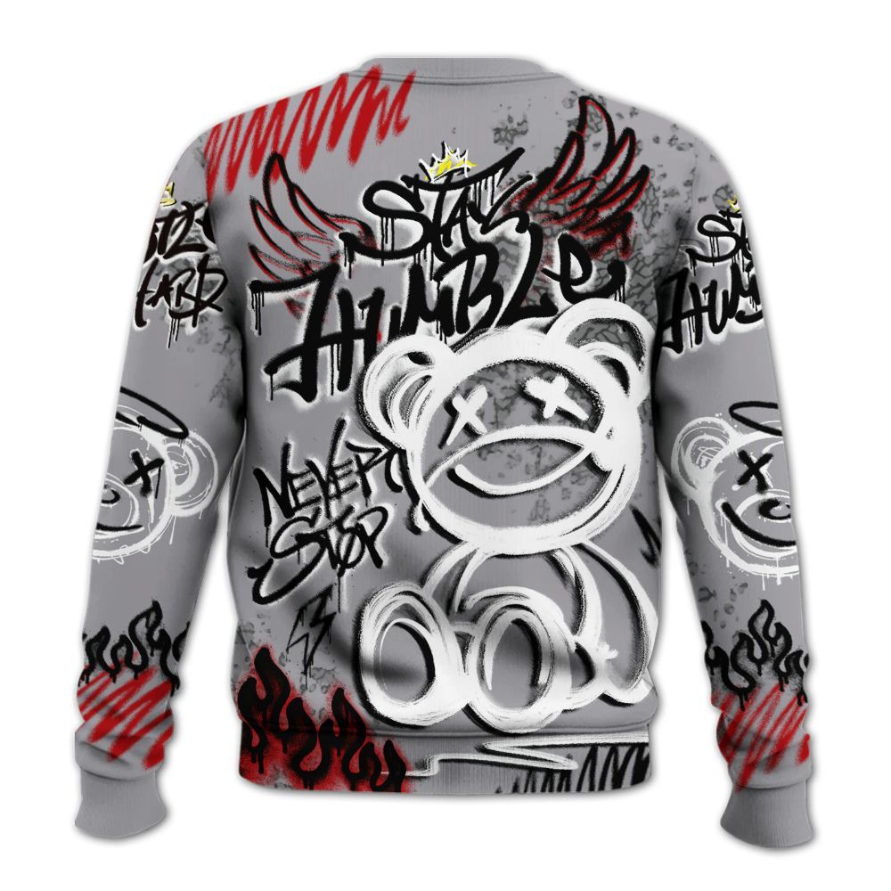 Sweatshirt To Match Cement Grey 3s - Humble Drip Streetwear Graffity All Over Print