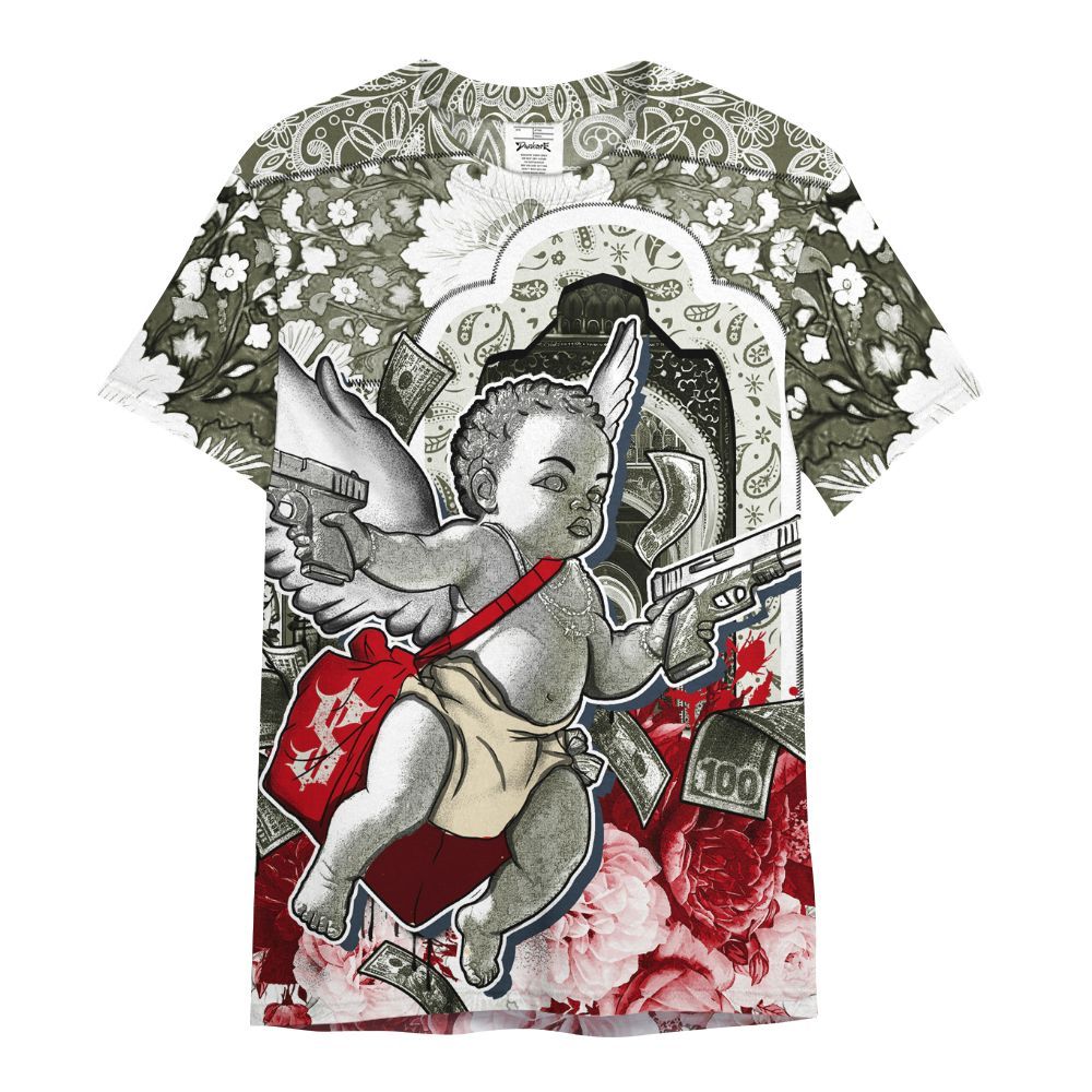 Shirt To Match Travis Scott Low OG Medium Olive 1s - Angel Money Bag All Over Print