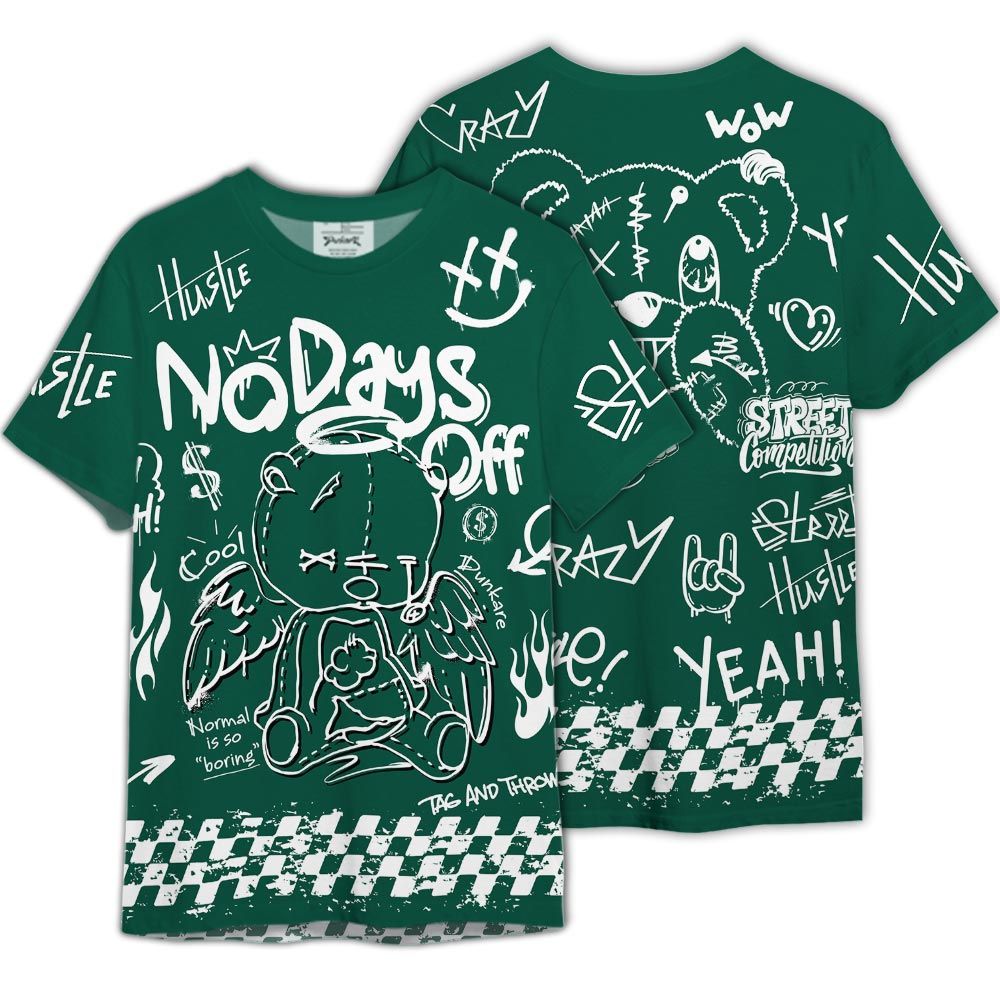 Shirt To Match Oxidized Green 4s - Graphic No Days Off Shirt Outfit