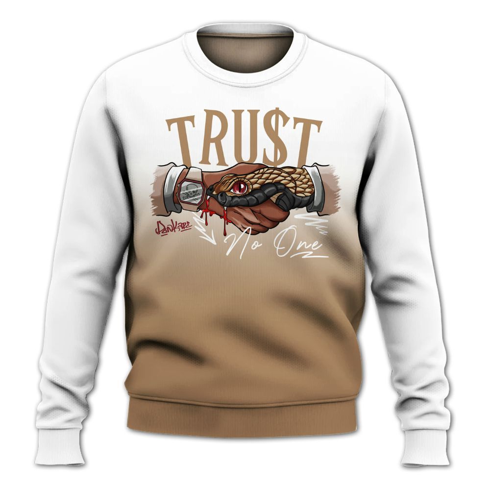 Sweatshirt To Match Kobe 4 Gold Medal - Snake Trust No One Drip All Over Print
