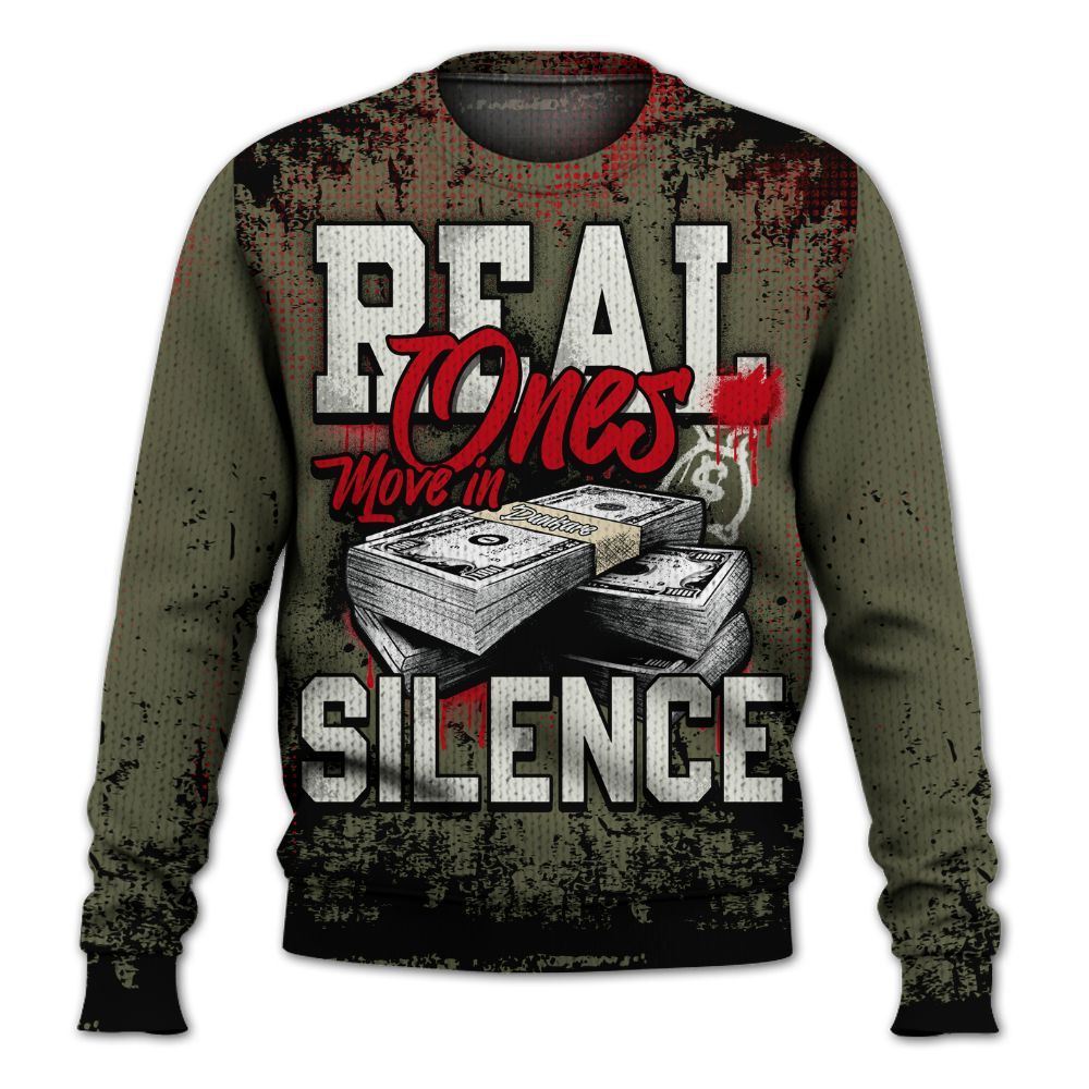 Knitted Sweater To Match Travis Scott Low OG Medium Olive 1s - Move In Silence Money Street Retro