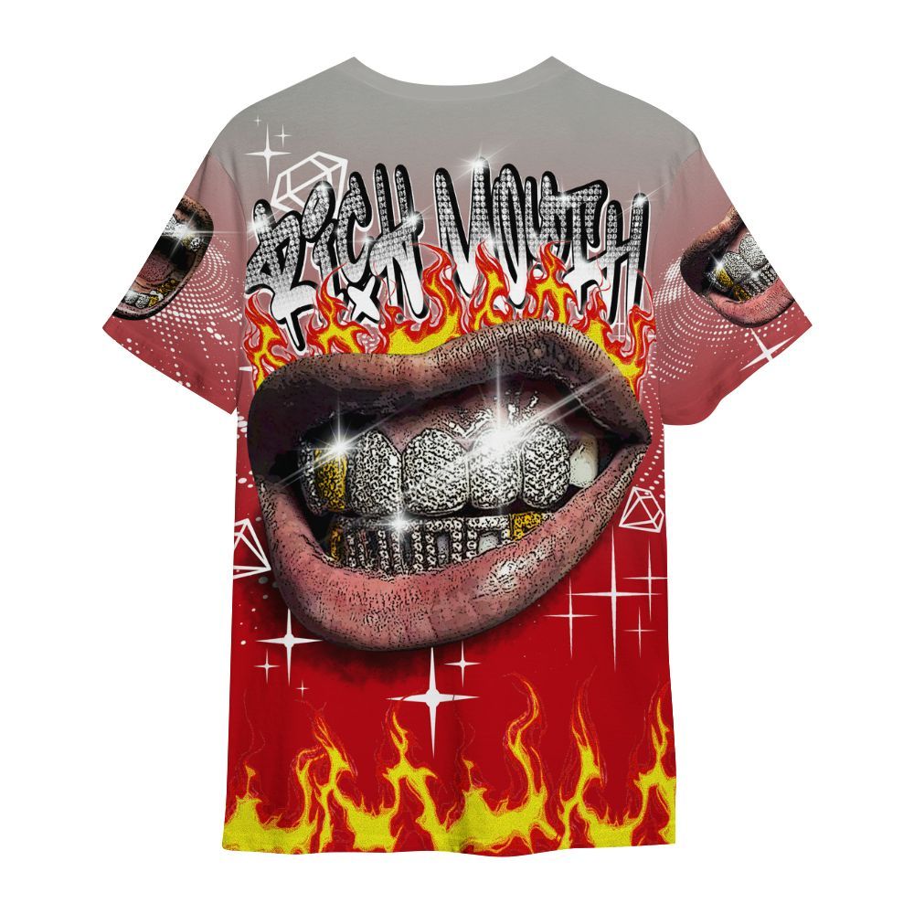 Shirt To Match Air Griffey Max Gray Reds 1s - Rich Mouth Fire Rap Retro 90s All Over Print
